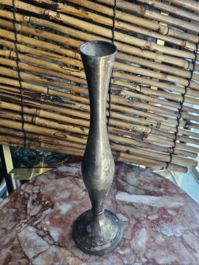 Vintage Silver Plated Brass Bud Vase